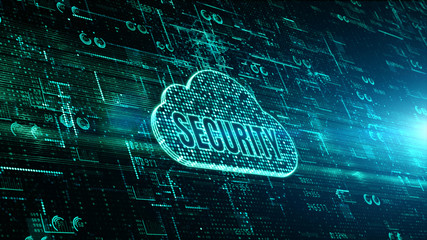 Poster - Technology network and data connection, Secure Data Network Digital Cloud Computing, Cyber Security Concept