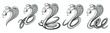 Set of Black King Cobra logo. Snake Tattoo. Indian cobra illustration, drawing. Vector illustration, aggressive and evil spectacled cobra or Naja naja. Vector graphics to design