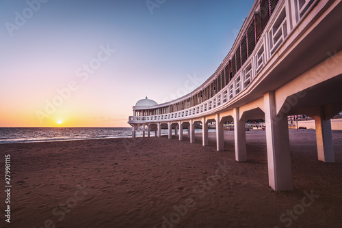 Playa De La Caleta Beach At Sunset Cadiz Andalusia Spain Buy