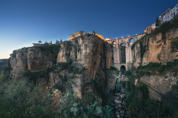 Wall Mural - Ronda Puente Nuevo Bridge at night - Ronda, Malaga Province, Andalusia, Spain