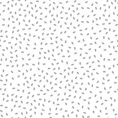 Wall Mural - Simple small black and white leaves seamless pattern, vector