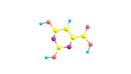 Sticker - Isolated rotating orotic acid molecule