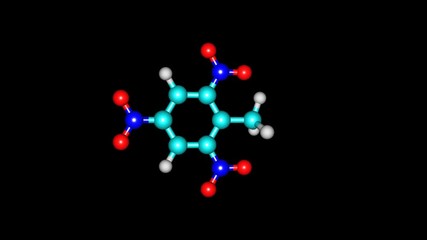 Poster - Rotating TNT trinitrotoluene molecule