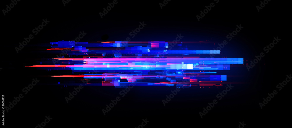 Led Light. luma effect. Future tech. Glare cubes. Digital signal. .Shine grid. Modern big data. Neon flare. Quantum computer net system. Magic code. Grid lines. Vivid frame. Web device. Blocks system. - obrazy, fototapety, plakaty 