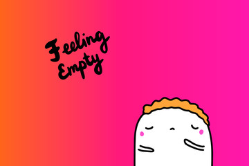 Leinwandbilder - Feeling empty hand drawn vector illustration with cartoon men sad