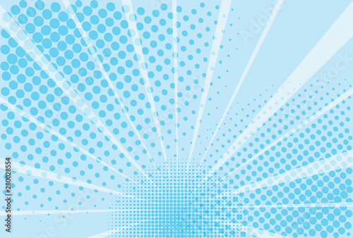 Cuadros en Lienzo Blue and white background of the Book in comic style pop art superhero