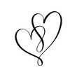 © timonko - Heart two black sign. Icon on white background. Vector illustration romantic symbol linked, join, love, passion and wedding. Template for t shirt, card, poster. Design flat element of valentine day