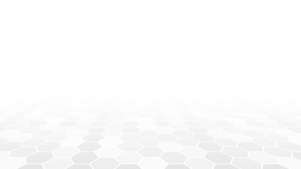 Wall Mural - Abstract white background. Light gray hexagons in perspective. Vector illustration.