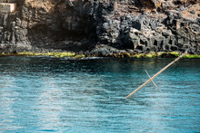 Sailboat Sunk On Blue Sea Water In Cape Verde Africa
