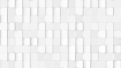 3d rendered texture of rotating tiles on a white background.