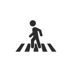 Poster - Pedestrian crosswalk icon template color editable. Street crossing symbol vector sign isolated on white background. Simple logo vector illustration for graphic and web design.