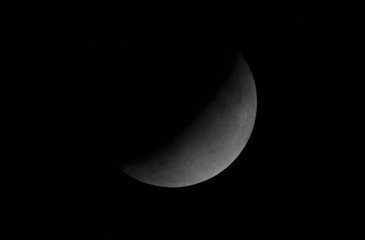 Wall Mural - lunar eclipse july 2019, final phase on full moon, taken in the deep space.