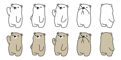 Wall Mural - bear vector icon polar bear logo cartoon character doodle illustration design