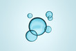 canvas print picture - Micellar water aqua bubble on blue background with separate clipping path