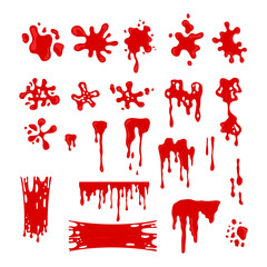 Poster - red slime effects different types set. vector