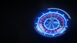 Luxury Online Casino Roulette Wheel With Neon Lights - 3D Illustration