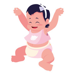 Poster - smiling cute baby girl sitting