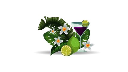 Canvas Print - fresh tropical cocktail cup hd