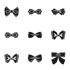 Poster - Bow tie icon set. Simple set of 9 bow tie vector icons for web design isolated on white background