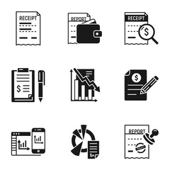 Poster - Finance tax icon set. Simple set of 9 finance tax vector icons for web design isolated on white background