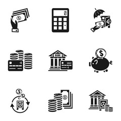 Poster - Money icon set. Simple set of 9 money vector icons for web design isolated on white background