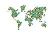 © Cienpies Design - Population world map of houses and green tree parks
