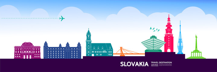 Slovakia travel destination grand vector illustration.