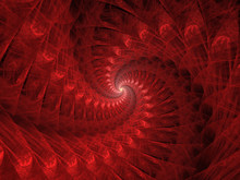 Red Spiral Fractal Background Image, Illustration - Vortex Repeating Spiral Pattern, Symmetrical Repeating Geometric Patterns. Abstract Background