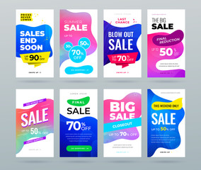 Wall Mural - set of sale banner for social media stories, web page, mobile phone. sale banner template design spe