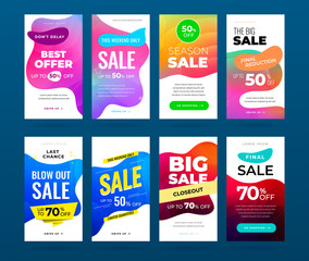 Wall Mural - set of sale banner for social media stories, web page, mobile phone. sale banner template design spe