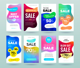 Wall Mural - set of sale banner for social media stories, web page, mobile phone. sale banner template design spe