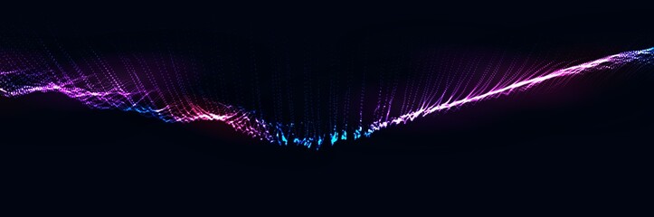 Fototapete - Artificial intelligence. 5G Technology Concept illustration. Wireless Mobile Internet. Equalizer for music. computer geometric digital connection structure. wireframe landscape. Big Data