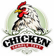 White chicken head, chicken farm vector logo concept.