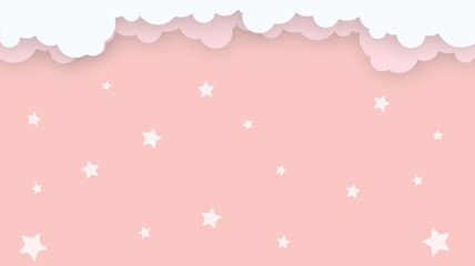 Wall Mural - abstract kawaii cloudy colorful sky background. soft gradient pastel comic graphic. concept for wedd