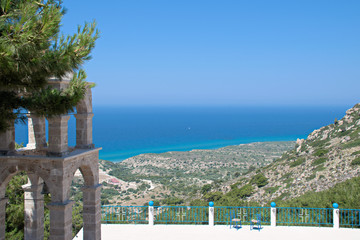 Sticker - View from the monastery of Agios Ioannis Thymianos on the island of Kos in Greece