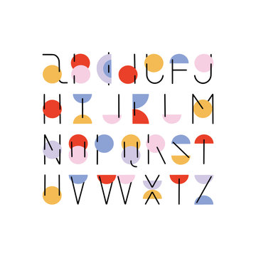 vector abc alphabet minimal hand drawn design