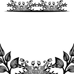  Graphic design for decoration of wedding cards, greeting cards, with cute and elegant flower frame. Vector