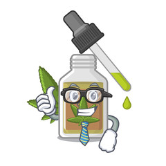 Sticker - Businessman hemp oil in the cartoon shape