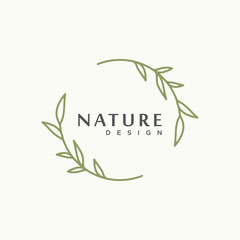 nature tree branch leaf vector icon illustration logo design
