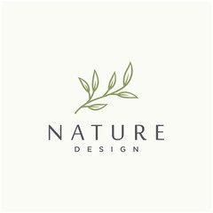 Wall Mural - nature tree branch leaf vector icon illustration logo design