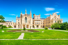 View Of Lednice Castle With Monumental Park In South Moravia – UNESCO (Czech Republic)