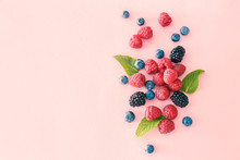 Sweet Ripe Berries On Color Background