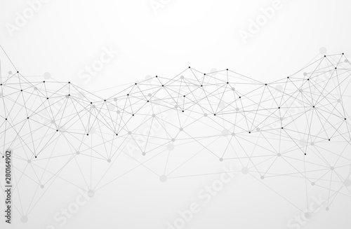 Fotomural Abstract plexus technology futuristic network background