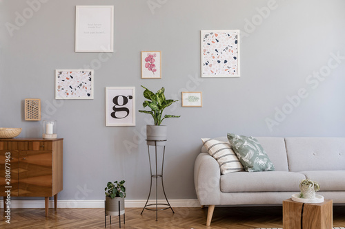 The Stylish Scandinavian Interior Of Living Room At Nice