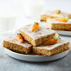 Poster - Homemade carrot cake with marzipan and sugar glaze