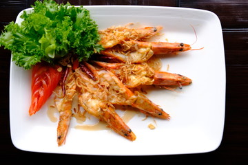 Canvas Print - grilled shrimp with tamarind sauce