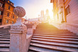 Spanish steps famous landmark of Rome morning sunrise view