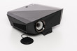 Stylish black mini LED projektor, diagonal view