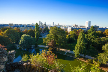 Wall Mural - Beautiful cityscape from Buttes Chaumont park