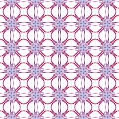 Red blue geometric seamless pattern. Hand drawn wa